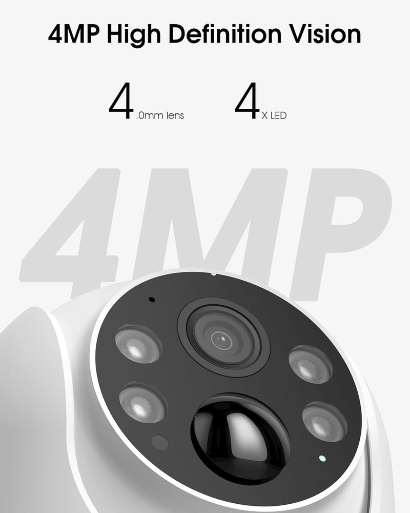 ARCCTV Solar Security Cameras Wireless Outdoor, 4MP 360° View Battery Powered Outdoor Camera, Night Vision with Spotlight, 2-Way Audio, PIR Motion Sensor, 2.4G/5G Dual Band WiFi, SD/Cloud Storage - Image 3